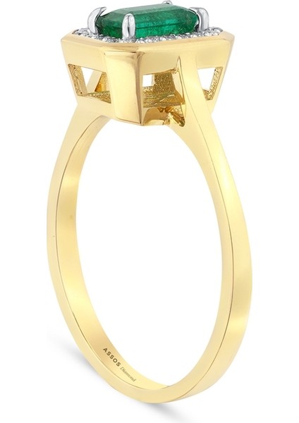 0.11 Karat Zümrüt Taşlı Pırlanta Yüzük fiyatları