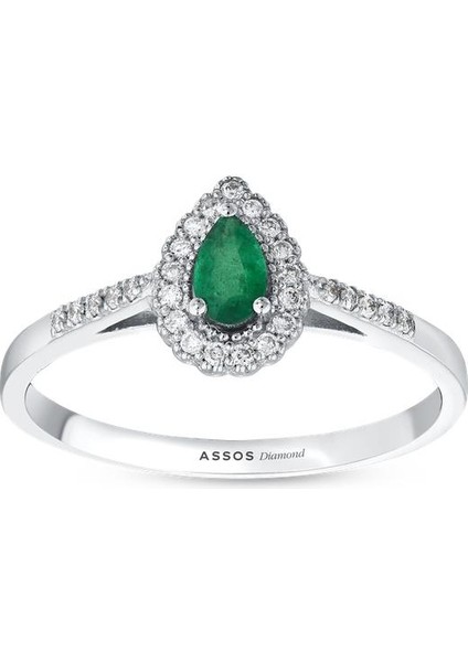 0.11 Karat Zümrüt Taşlı Pırlanta Yüzük