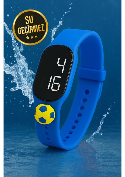 Çocuk Kol Saati Dokunmatik LED Su Geçirmez Taraftar Sarı-Lacivert (Akıllı Saat Değildir)