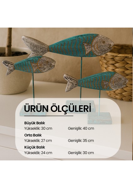 Balık Biblosu Seti Dekoratif Obje Biblo Ayakta Durabilen fırsatları