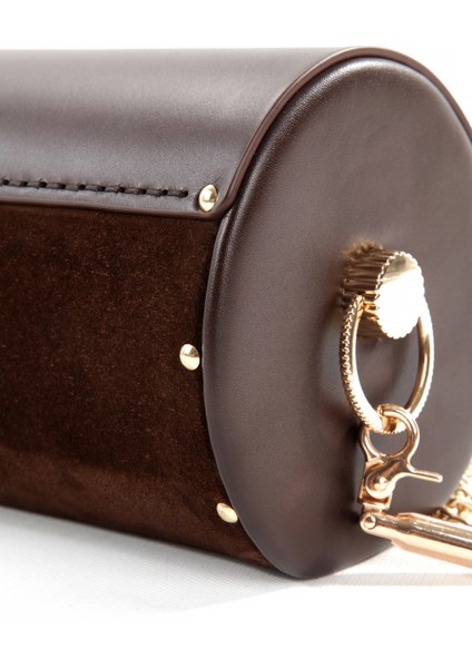 Julia Kahverengi Süet Çapraz Zincir Askılı Günlük Abiye Gerçek Deri Kadın El ve Omuz Çantası indirimleri