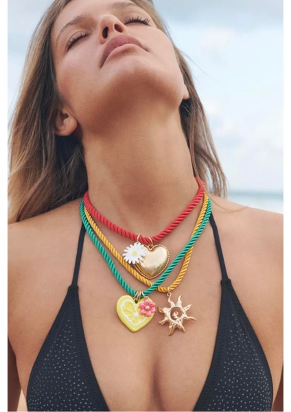 Marka Renkli 3lü Halat Charmlı Kolye indirimleri