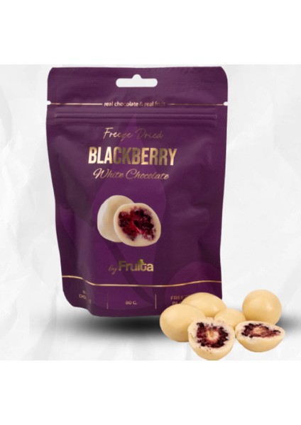 Beyaz Çikolata Kaplı Böğürtlen - 80GR Dondurularak Kurutulmuş Katkısız Draje - Freeze Dried fiyatları