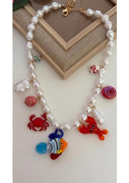 Deniz Temalı Inci Boncuklu El Yapımı Kolye modelleri