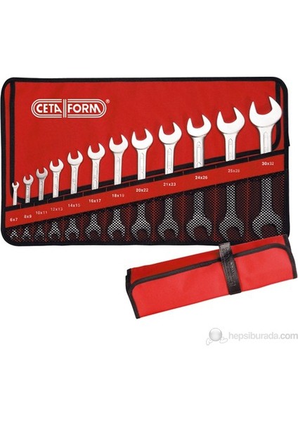 Çatal İki Ağız Anahtar Takımı Bez Çantalı 8 Parça