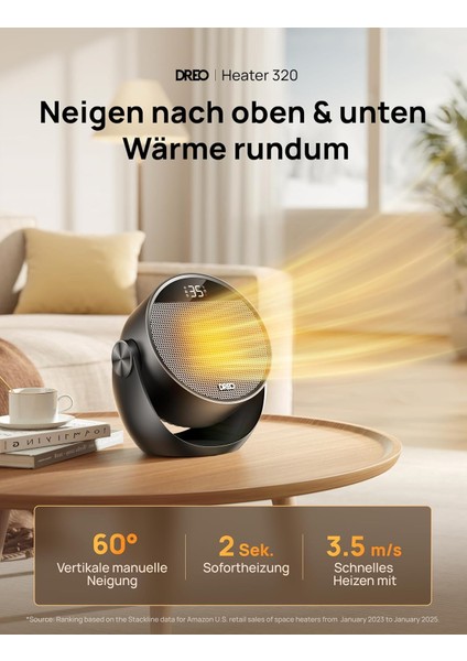 1500W Ptc Seramik Isıtıcı – Sessiz, Enerji Tasarruflu, Uzaktan Kumandalı, 60° Eğilebilir modelleri