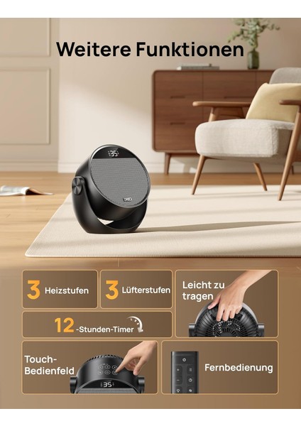 1500W Ptc Seramik Isıtıcı – Sessiz, Enerji Tasarruflu, Uzaktan Kumandalı, 60° Eğilebilir indirimleri