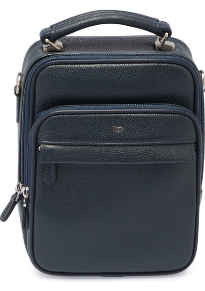 Lacivert Hakiki Deri Erkek Çapraz Askılı Çanta - S1AC00002923-X86
