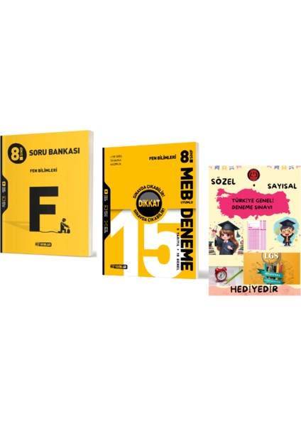 8. Sınıf Fen Bilimleri Soru Bankası ve 15 Li Deneme - Hediyeli