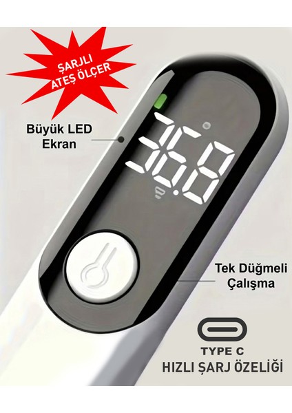 Şarjlı Bataryalı Temassız Kızılötesi Ateş Ölçer Nesne ve Vücut Ölçer