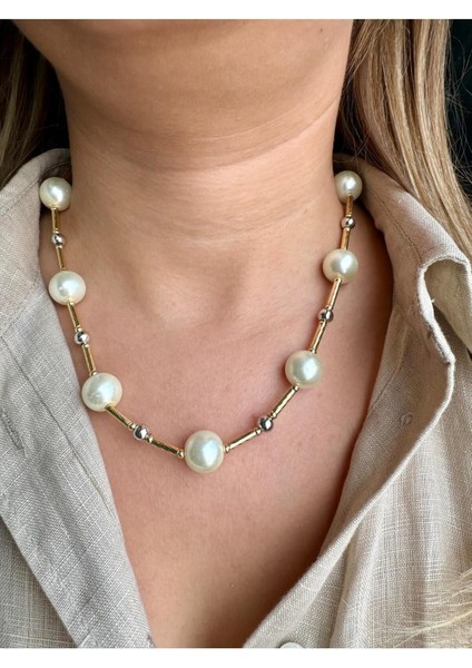 Inci Topçuk Sıralı Gold Çubuk Plaka Detay Kolye indirimleri