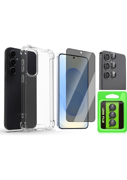 Samsung Galaxy S23 FE Kılıf Zore Nitro Anti Shock Silikon Kılıf + Kamera Lens + Hayalet Ekran Koruyucu