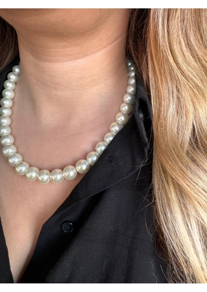 Beyaz Inci Doğal Taş Görünümlü Kolye fiyatları