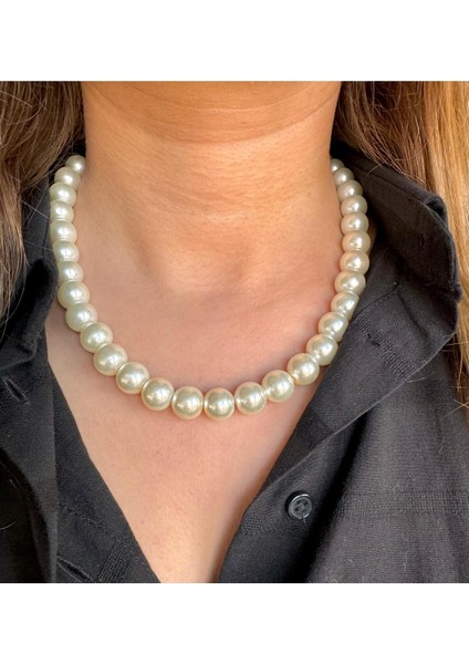 Beyaz Inci Doğal Taş Görünümlü Kolye modelleri