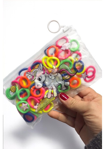 100 Adet Neon Havlu Lastik Mini Toka Seti Çantalı indirimleri