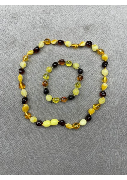 Bebek-Çocuk Kehribar Bileklik-Kolye Set