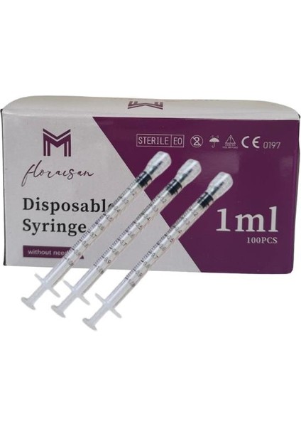 Enjektör 1 ml Luer-Lock Şırınga 100 Adet / Kutu