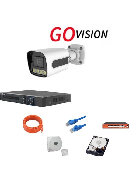 Go Vision 1'li 5mp 4K Ultgo Ra Hd Ip Güvenlik Kamera Seti (Gece Görüşlü, Dış Mekan Uyumlu GOVISION2000