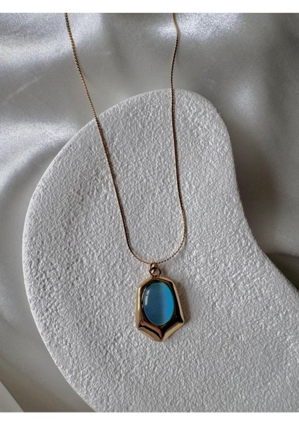 Mavi Taş Detaylı Kolye modelleri