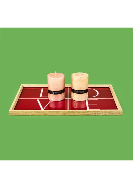 Deco Love Desenli Dekoratif Tepsi - Kırmızı - 28,5X41 cm modelleri