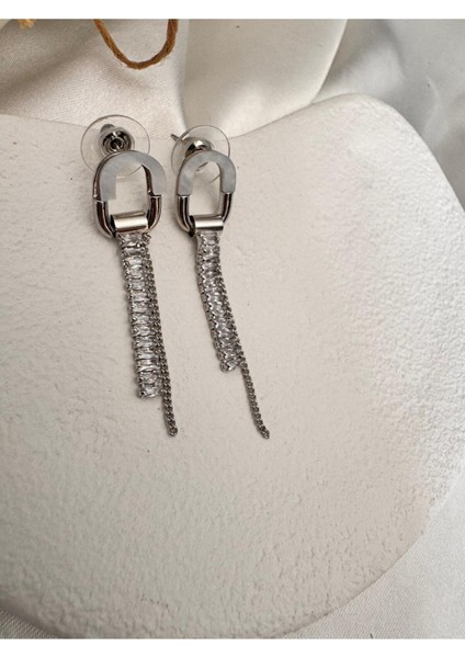 Taşlı Sallantılı Küpe