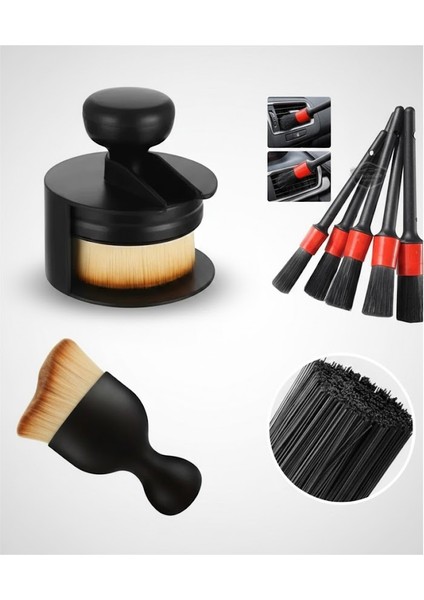 Araç Oto Iç Dış Konsol Torpido Detay Temizlik Oto Detay Fırçası Araç Fırçası Lastik Parlatma Fırçası Seti