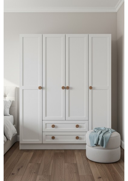 Bohem 4 Kapak 2 Çekmece Gardırop Mdf Kapak fiyatları