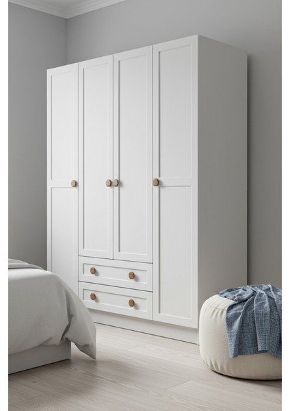 Bohem 4 Kapak 2 Çekmece Gardırop Mdf Kapak modelleri