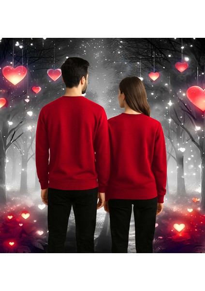 Unisex Sevgililer Günü Baskılı Yetişkin Swaetshirt 3 Iplik Şardonlu fiyatları