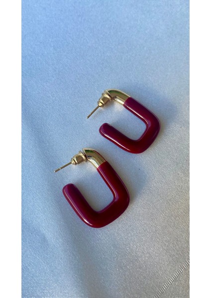 Tasarım Kare Pirinç Küpe