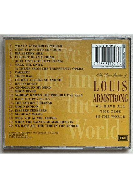Louis Armstrong The Pure Genius Of Louis Armstrong: We Have All The Time In The World CD (Orijinal Dönem Baskı Cd) fiyatları