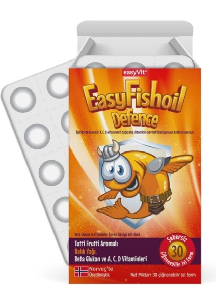 EasyFishoil Defence Beta Glukan Balık Yağı Çiğnenebilir 30 Jel