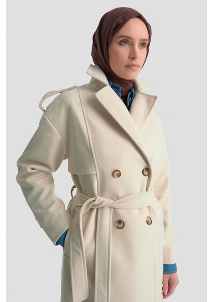 Aller Detaylı Düğmeli Manto 25KT1729 Bej modelleri