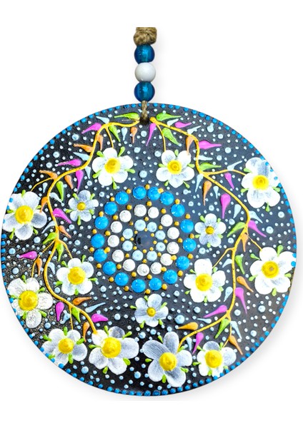 Şans ve Koruma Getiren El Boyaması Ahşap Nazarlık – 20 cm Çapında-Model-6 fiyatları