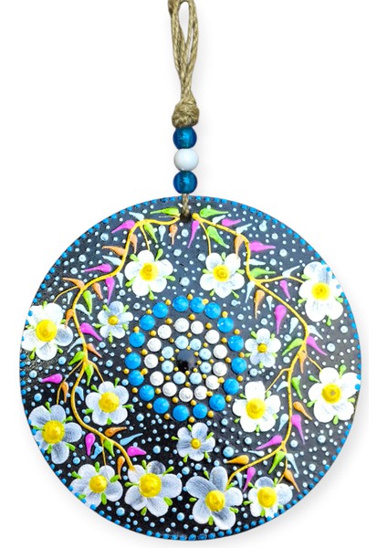 Şans ve Koruma Getiren El Boyaması Ahşap Nazarlık – 20 cm Çapında-Model-6 modelleri