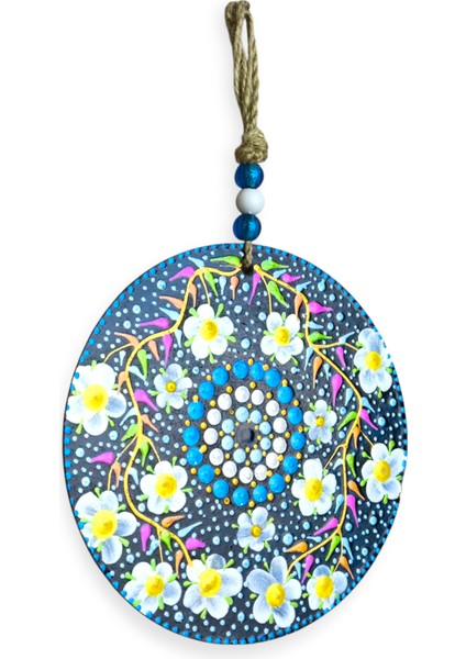 Şans ve Koruma Getiren El Boyaması Ahşap Nazarlık – 20 cm Çapında-Model-6 fırsatları