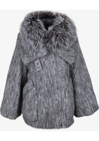 Kadın Tekstil Gri Kaban Mont 616 85766 Bn Kaban SK25/26 Grı