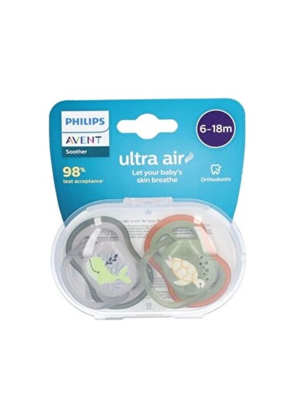 Avent Ultra Air Emzik 6-18 Ay 2li SCF085/60 Sağlıklı Beslenme için Renkli Silikon Materyal fiyatları
