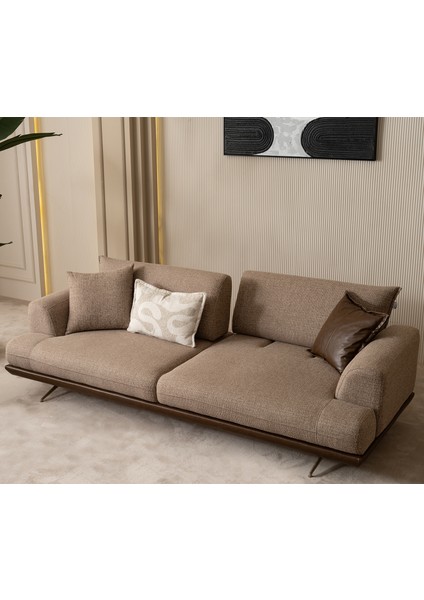 Sofia Üçlü Koltuk Kanepe Kahverengi modelleri