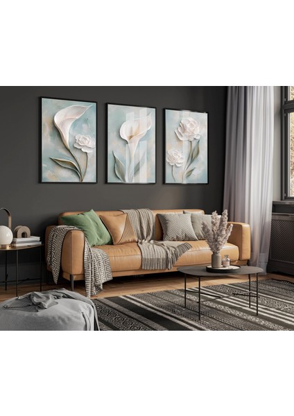 Ahşap Tablo, 3 Parça Çerçeveli Ahşap Tablo, Soft Yeşil Duvar Tablosu, Ev Dekoru modelleri