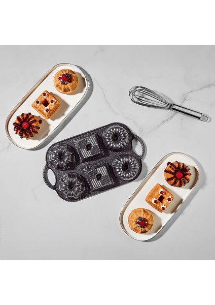 Valeria Siyah 6'lı Döküm Kek Kalıbı
