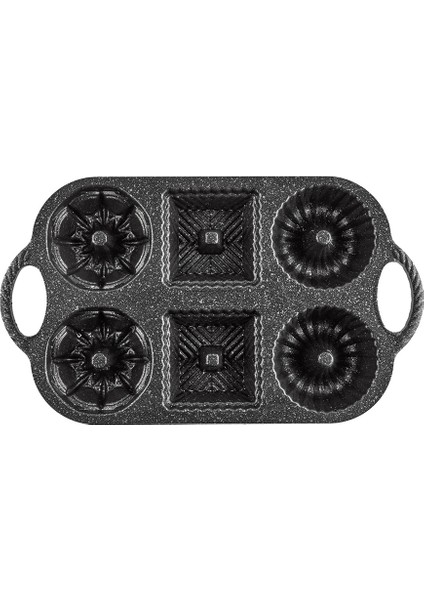 Valeria Siyah 6'lı Döküm Kek Kalıbı fiyatları