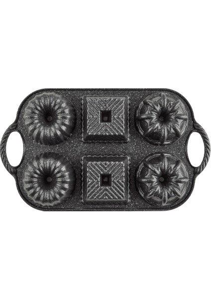 Valeria Siyah 6'lı Döküm Kek Kalıbı modelleri