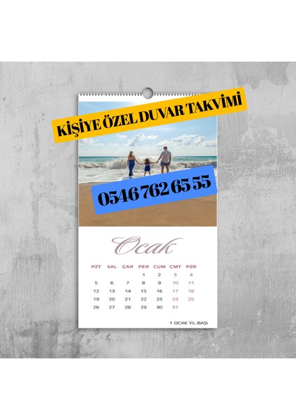 Kişiye Özelduvar Takvimi A4