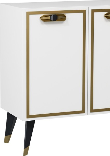 8221-32CT KB150 Konsol,tv Ünitesi Beyaz-Altın-Siyah modelleri