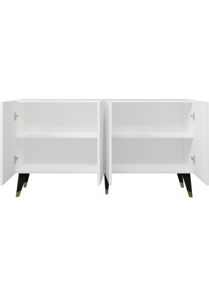 8221-32CT KB150 Konsol,tv Ünitesi Beyaz-Altın-Siyah fırsatları