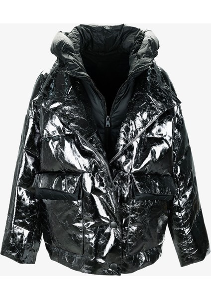 Kadın Tekstil Gri Kaban Mont 616 58002 Bn Kaban SK25/26 Gumus fiyatları