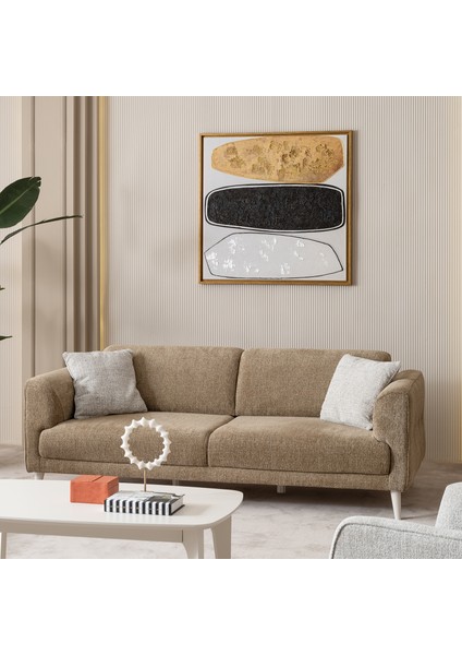 Teos Üçlü Koltuk Kahverengi