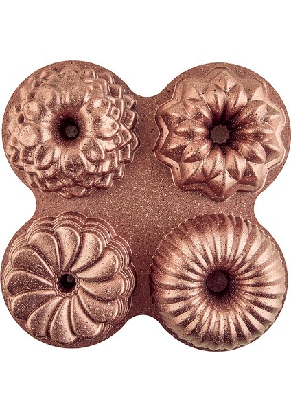Elisa Rose Gold 4'lü Döküm Kek Kalıbı fırsatları