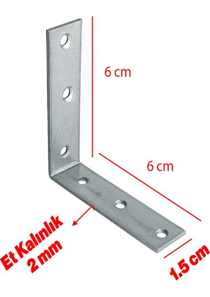 25 Adet Mobilya Dolap Duvar Sabitleme Metal Köşebent 60X60X15 mm Bağlantı Aparatı L Demiri Gönye fiyatları